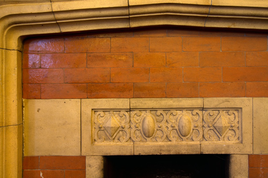 Student Common Room Fireplace - detail