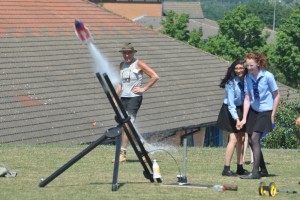 Rocket launch under the watchful eye of Mike Bullivant